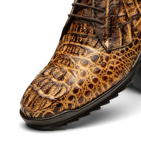 Marco Di Milano Kratos Men's Rustic Orix Shoes Exotic Caiman Crocodile Sneakers