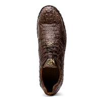 Marco Di Milano Kratos Men's Brown Shoes Exotic Caiman Crocodile Sneakers