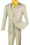 Mens Vested Slim Fit Shiny Sharkskin Suit in Beige