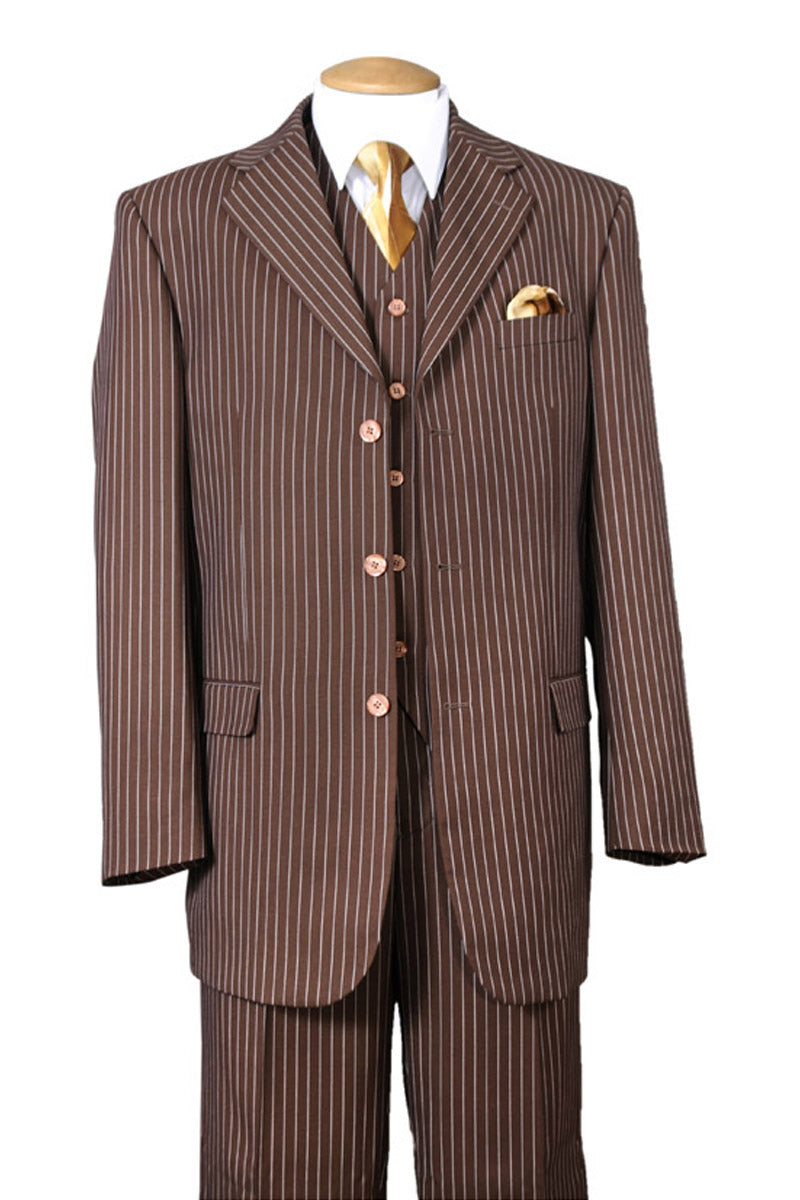 1920s Gangster Custom - Black Bold Gangster Pinstripe Suit main image 1