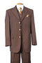 Mens Vested 3 Button 1920's Bold Gangster Chalk Pinstripe Suit in Brown