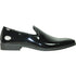 Bravo Mens Classic Plain Toe Slip on Patent Loafer Tuxedo Shoe in Black