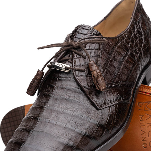 Marco Di Milano Lacio Brown Caiman Crocodile Derby