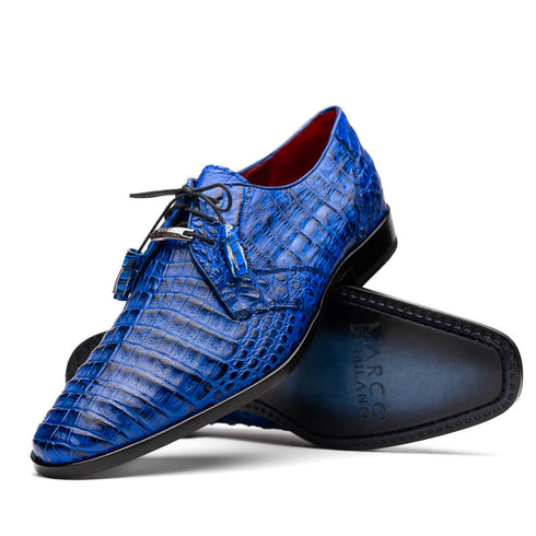 Marco Di Milano Lacio Electric Blue Caiman Crocodile Derby