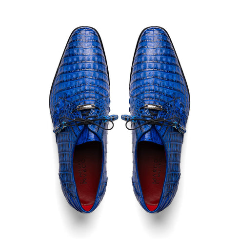 Marco Di Milano Lacio Electric Blue Caiman Crocodile Derby
