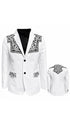 Mens Cowboy Blazer - Western Jacket in Color "White" Ultra Slim Fitted (Buy 1 Size UP)