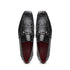 Marco Di Milano Landro Shoes Black Exotic Crocodile Horsebit Loafers