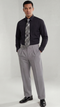 Mens Wide Leg Pants Classic Fit Pleated Pants in Color "Grey" 20.5 inch bottom Pants come lined to the knee.