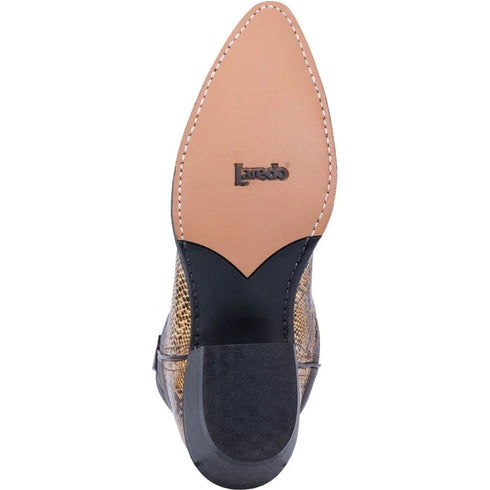 Laredo Men's Monty Snake Print Leather J-Toe Boots - Tan