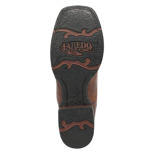 Laredo Women's Faye Broad Square Toe Leather Boots - Brown / Pink 3117