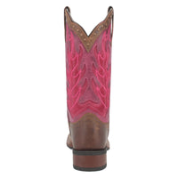 Laredo Women's Faye Broad Square Toe Leather Boots - Brown / Pink 3117