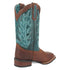 Laredo Women's Faye Broad Square Toe Leather Boots - Brown / Turquoise 3116