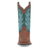 Laredo Women's Faye Broad Square Toe Leather Boots - Brown / Turquoise 3116