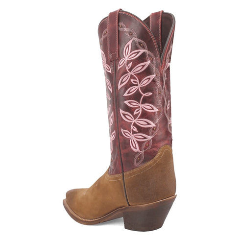 Laredo Women's Kama Snip Toe Leather Boots - Honey/Red 20005