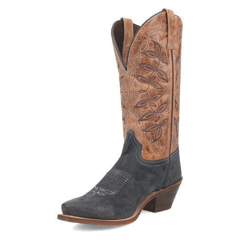 Laredo Women's Kama Snip Toe Leather Boots - Navy/Tan 20009