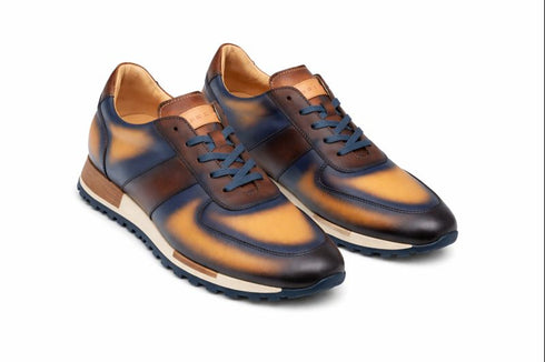 Latini Multi-tone Sneaker Blue/Multi By Mezlan Made In Spain Brand