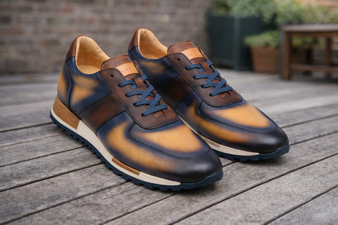 Latini Multi-tone Sneaker Blue/Multi By Mezlan Made In Spain Brand