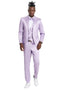 Men's One Button Vested Shiny Satin Sharkskin Prom & Wedding Lavender Party Suit