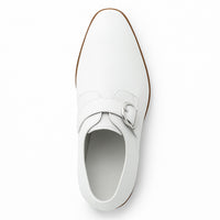 Mens Carrucci Classic Leather Fade Single D-Buckle Monk Strap Dress Shoe in Chestnut