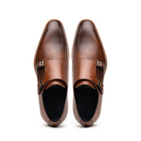 Zelli Legerra Calfskin Double Monkstrap Shoes Brown (55-103-BRN)
