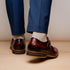 Zelli Legerra Hand-Burnished Crocodile Print Monk Strap in Cognac