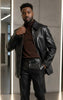 Leisure Suit Black Crocodile Print Vegan Leather BP6793