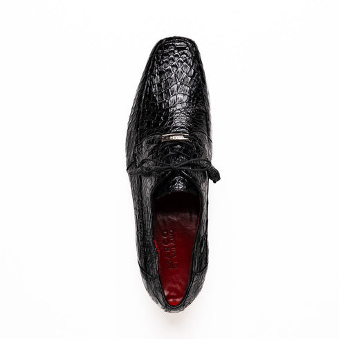 Marco Di Milano Leonardo Black Genuine Caiman Crocodile Dress Derby Oxfords