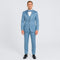 Light Blue Satin Tuxedo Set – 4-Piece Formal Look for Weddings & Proms
