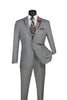 Light Gray Trimmed Lapel Slim Fit 3 Piece Suit