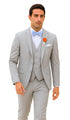 Light Grey Wedding Groomsmen Suits Three Pieces Notched Lapel Men Suits