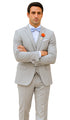 Light Grey Wedding Groomsmen Suits Three Pieces Notched Lapel Men Suits