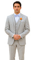 Light Grey Wedding Groomsmen Suits Three Pieces Notched Lapel Men Suits