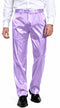 Mens Shiny Stretch Pants Solid Color Slim Fit Sateen Flashy Metallic Slacks in Color "Lilac"
