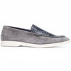 Zelli Bene Sueded Goatskin and Crocodile Loafer in Grey