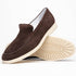 Zelli Livorno Sueded Italian Goatskin Slip-On Loafers in Brown