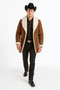 Long Sheepskin Brown Western Jacket