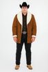 Long Sheepskin Brown Western Jacket