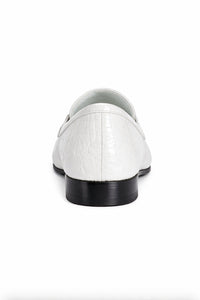 Los Altos All-Over White Crocodile Belly Loafers