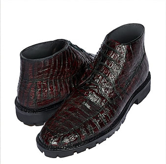 Los Altos Black Cherry Caiman Belly Lugz Sole Mens Boots