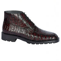 Los Altos Black Cherry Caiman Belly Lugz Sole Mens Boots