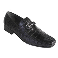 Los Altos Black Crocodile Metal Bit Loafers