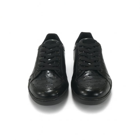 Los Altos Black Genuine Ostrich Casual Shoes