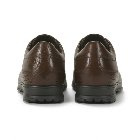 Los Altos Brown Caiman Tail Casual Shoes