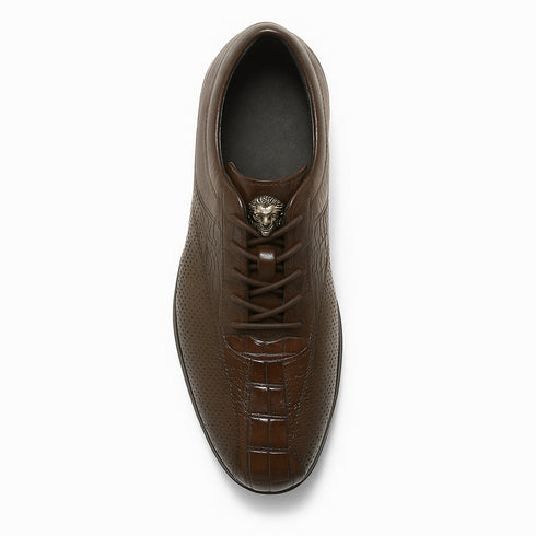 Los Altos Brown Caiman Tail Casual Shoes