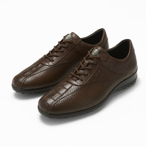 Los Altos Brown Caiman Tail Casual Shoes