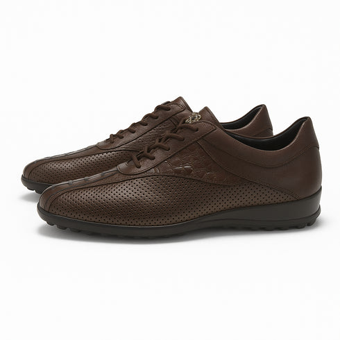Los Altos Brown Caiman Tail Casual Shoes