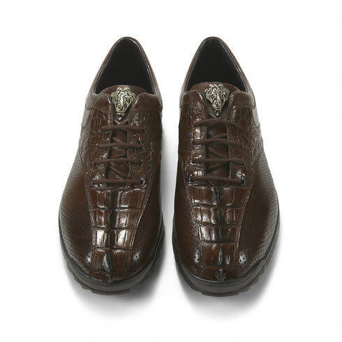 Los Altos Brown Caiman Tail Casual Shoes