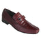 Los Altos Burgundy Crocodile Lizard Metal Bit Loafers