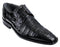 Los Altos Men's Black Crocodile Shoes Italian Toe