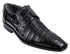 Los Altos Men's Black Crocodile Shoes Italian Toe